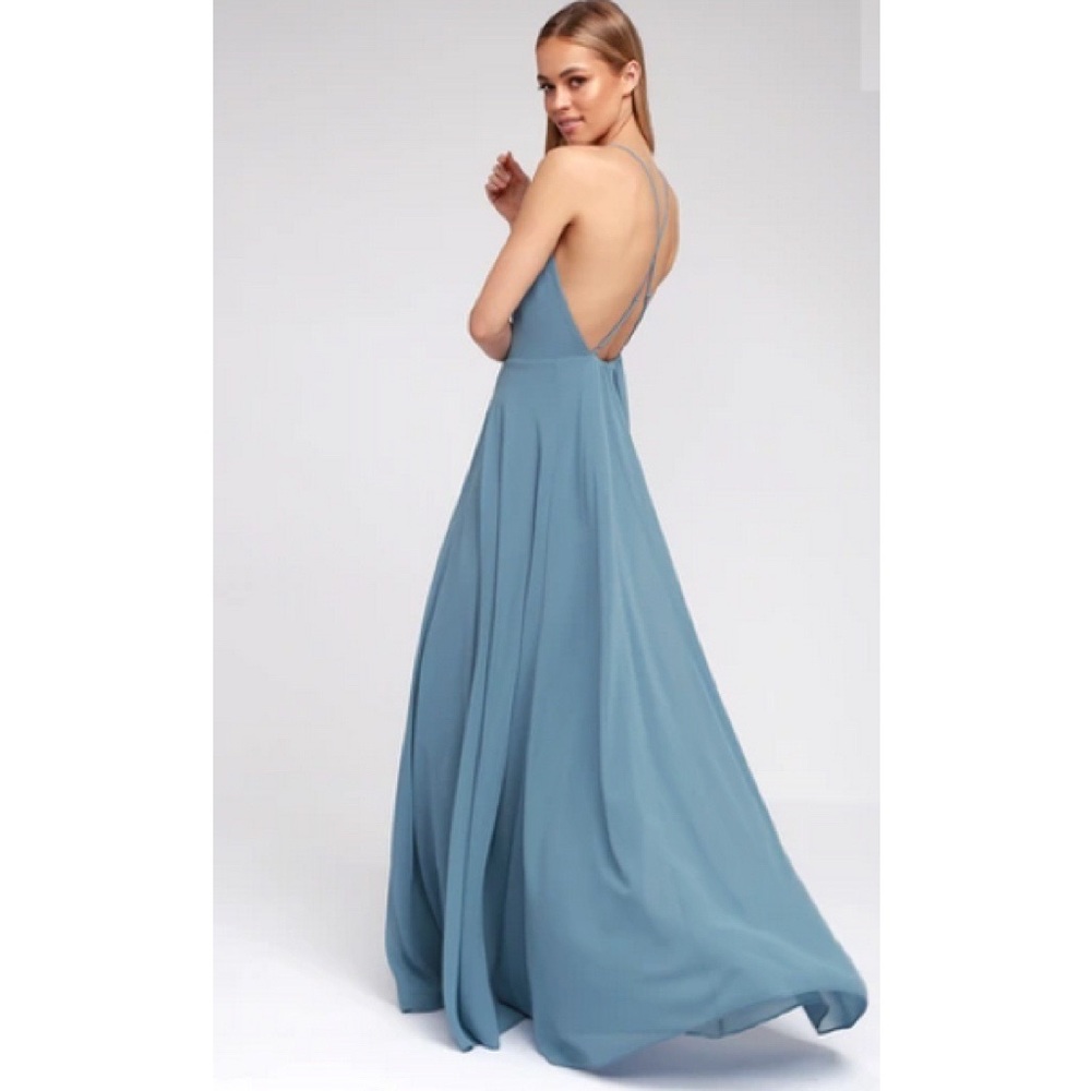 Lulu’s Mythical Kind of Love Slate Blue Dress L
